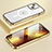 Luxury Metal Frame and Plastic Back Cover Case with Mag-Safe Magnetic LF1 for Apple iPhone 13 Gold