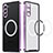 Luxury Metal Frame and Plastic Back Cover Case with Mag-Safe Magnetic LK1 for Samsung Galaxy S23 Plus 5G Purple