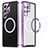 Luxury Metal Frame and Plastic Back Cover Case with Mag-Safe Magnetic LK2 for Samsung Galaxy S23 Ultra 5G Purple