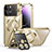 Luxury Metal Frame and Plastic Back Cover Case with Mag-Safe Magnetic LK4 for Apple iPhone 13 Pro Max Gold