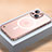 Luxury Metal Frame and Plastic Back Cover Case with Mag-Safe Magnetic QC1 for Apple iPhone 13 Rose Gold