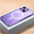 Luxury Metal Frame and Plastic Back Cover Case with Mag-Safe Magnetic QC1 for Apple iPhone 14 Purple