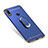 Luxury Metal Frame and Plastic Back Cover with Finger Ring Stand A01 for Huawei P Smart+ Plus Blue