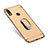 Luxury Metal Frame and Plastic Back Cover with Finger Ring Stand A01 for Huawei P Smart+ Plus Gold