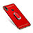 Luxury Metal Frame and Plastic Back Cover with Finger Ring Stand A01 for Huawei P Smart+ Plus Red