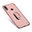 Luxury Metal Frame and Plastic Back Cover with Finger Ring Stand A01 for Huawei P Smart+ Plus Rose Gold