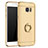 Luxury Metal Frame and Plastic Back Cover with Finger Ring Stand A01 for Samsung Galaxy S7 Edge G935F Gold