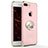 Luxury Metal Frame and Plastic Back Cover with Finger Ring Stand A04 for Apple iPhone 8 Plus Pink