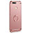 Luxury Metal Frame and Plastic Back Cover with Finger Ring Stand A06 for Huawei Y6 Pro (2017) Rose Gold