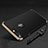 Luxury Metal Frame and Plastic Back Cover with Finger Ring Stand and Lanyard for Apple iPhone 8 Plus Black