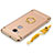 Luxury Metal Frame and Plastic Back Cover with Finger Ring Stand and Lanyard for Huawei GR5 Gold