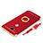 Luxury Metal Frame and Plastic Back Cover with Finger Ring Stand and Lanyard for Huawei Honor X5 Red