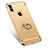 Luxury Metal Frame and Plastic Back Cover with Finger Ring Stand F02 for Apple iPhone X Gold