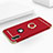 Luxury Metal Frame and Plastic Back Cover with Finger Ring Stand F02 for Apple iPhone X Red