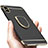 Luxury Metal Frame and Plastic Back Cover with Finger Ring Stand F05 for Apple iPhone X Black