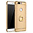 Luxury Metal Frame and Plastic Back Cover with Finger Ring Stand for Huawei Honor V8 Gold