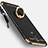 Luxury Metal Frame and Plastic Back Cover with Finger Ring Stand for Samsung Galaxy C8 C710F Black