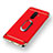 Luxury Metal Frame and Plastic Back Cover with Magnetic Finger Ring Stand for Samsung Galaxy A9 Star Lite Red