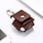Protective Leather Case Skin for Apple Airpods Charging Box with Keychain A03 Brown