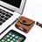 Protective Leather Case Skin for Apple Airpods Charging Box with Keychain A05 Brown