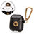 Protective Leather Case Skin for Apple Airpods Charging Box with Keychain Black