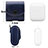 Protective Leather Cover Skin for Apple Airpods Charging Box with Keychain A05 Blue