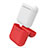 Protective Silicone Case Skin for Apple Airpods Charging Box with Keychain A03 Red