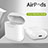 Protective Silicone Case Skin for Apple Airpods Charging Box with Keychain A03 White