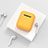 Protective Silicone Case Skin for Apple Airpods Charging Box with Keychain C01 Yellow