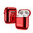 Protective Silicone Case Skin for Apple Airpods Charging Box with Keychain C03 Red