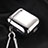 Protective Silicone Case Skin for Apple Airpods Charging Box with Keychain C03 Silver