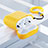 Protective Silicone Case Skin for Apple Airpods Charging Box with Keychain C04 Yellow