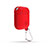 Protective Silicone Case Skin for Apple Airpods Charging Box with Keychain C08 Red