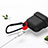 Protective Silicone Case Skin for Apple Airpods Charging Box with Keychain Z02 Black