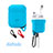 Protective Silicone Case Skin for Apple Airpods Charging Box with Keychain Z02 Sky Blue