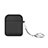 Protective Silicone Case Skin for Apple Airpods Charging Box with Keychain Z04 Black