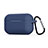 Protective Silicone Case Skin for Apple AirPods Pro Charging Box with Keychain C02 Navy Blue