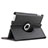 Rotating Stands Flip Leather Case for Apple iPad 2 Black