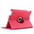 Rotating Stands Flip Leather Case for Apple iPad 2 Red