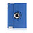 Rotating Stands Flip Leather Case for Apple iPad 3 Blue