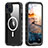 Silicone and Plastic Waterproof Cover Case 360 Degrees Underwater Shell with Mag-Safe Magnetic for Apple iPhone 13 Black