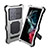 Silicone and Plastic Waterproof Cover Case 360 Degrees Underwater Shell with Stand for Samsung Galaxy S23 Ultra 5G Silver