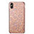 Silicone Candy Rubber Bling Bling Pattern Soft Case for Apple iPhone Xs Max Rose Gold