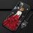 Silicone Candy Rubber Gel Dress Party Girl Soft Case Cover for Apple iPhone 12 Pro Red and Black