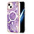 Silicone Candy Rubber Gel Fashionable Pattern Soft Case Cover Mag-Safe Magnetic for Apple iPhone 14 Purple