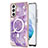 Silicone Candy Rubber Gel Fashionable Pattern Soft Case Cover Mag-Safe Magnetic for Samsung Galaxy S21 FE 5G Purple