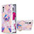 Silicone Candy Rubber Gel Fashionable Pattern Soft Case Cover with Finger Ring Stand Y01B for LG Velvet 4G Clove Purple