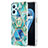 Silicone Candy Rubber Gel Fashionable Pattern Soft Case Cover with Finger Ring Stand Y01B for Realme 9i 4G Green