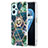 Silicone Candy Rubber Gel Fashionable Pattern Soft Case Cover with Finger Ring Stand Y01B for Realme 9i 4G Midnight Green