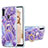 Silicone Candy Rubber Gel Fashionable Pattern Soft Case Cover with Finger Ring Stand Y01B for Samsung Galaxy A11 Purple